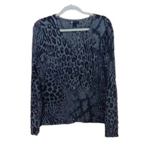 Carol little Gray Black animal print sweater XL